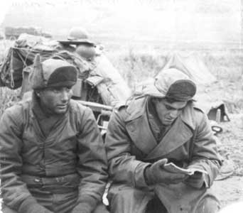 soldiers rest during retreat